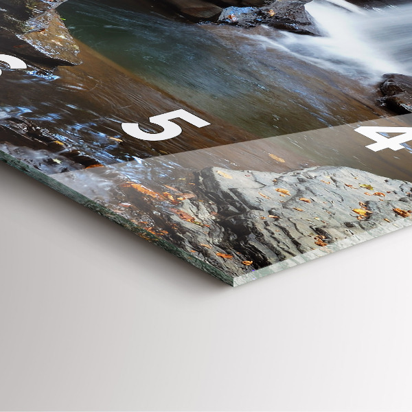 Square glass wall clock Waterfall and rocks of Iceland