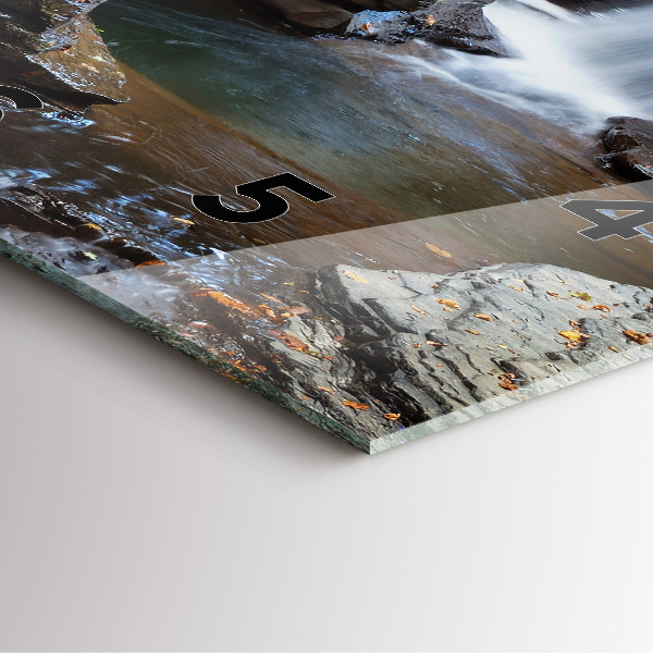 Square glass wall clock Waterfall and rocks of Iceland
