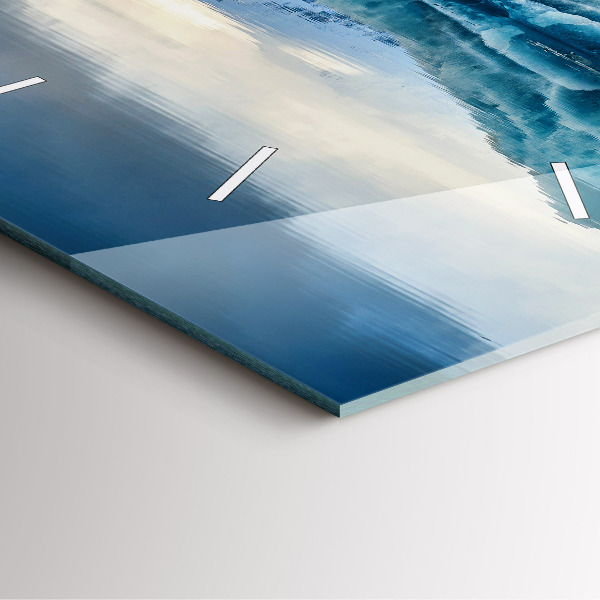 Square glass wall clock Lake Jokulsarlon Iceland