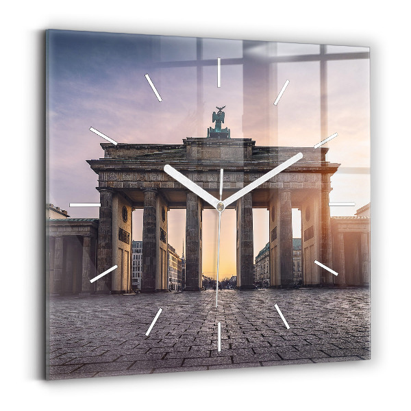 Square glass wall clock Brandenburg Gate