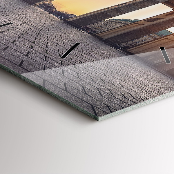 Square glass wall clock Brandenburg Gate