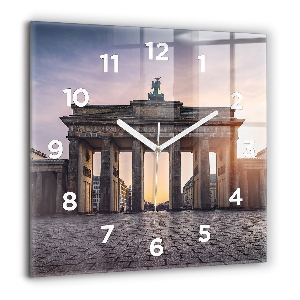 Square glass wall clock Brandenburg Gate