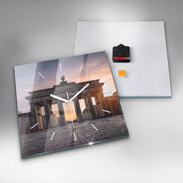 Square glass wall clock Brandenburg Gate