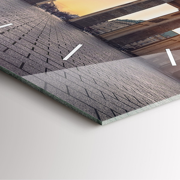 Square glass wall clock Brandenburg Gate