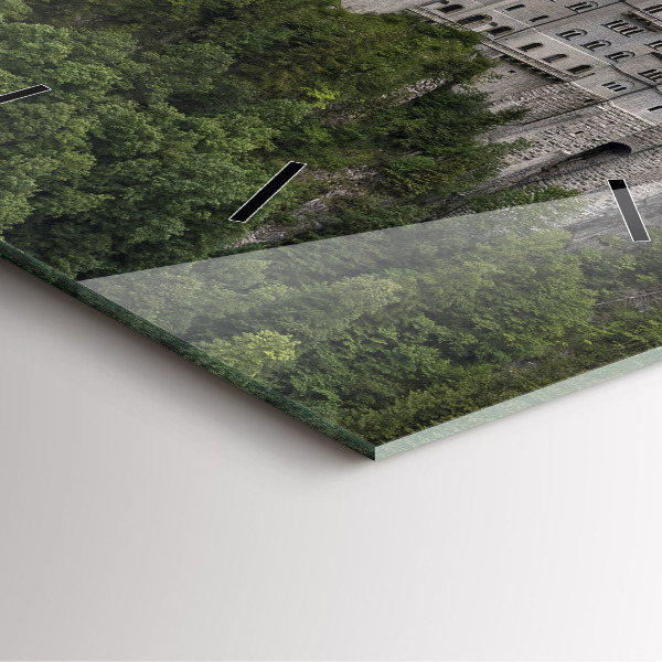 Square glass wall clock Neuschwanstein Castle