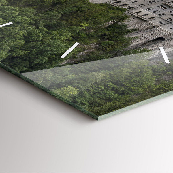 Square glass wall clock Neuschwanstein Castle