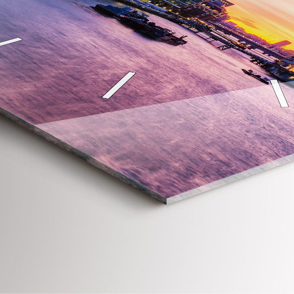 Square glass wall clock View of London