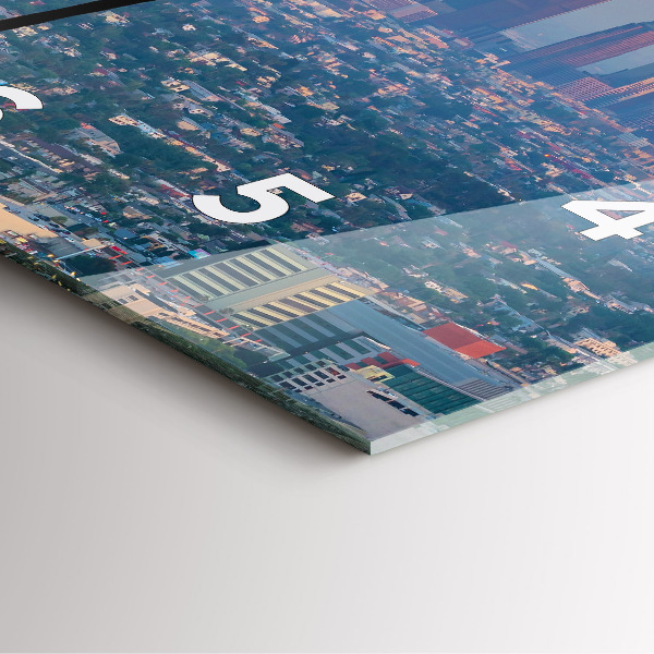 Square glass wall clock Los Angeles Sunset