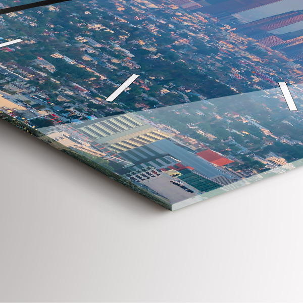 Square glass wall clock Los Angeles Sunset