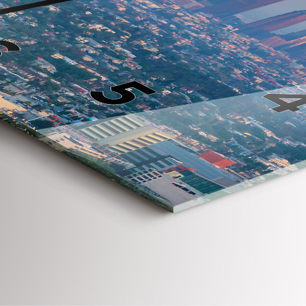 Square glass wall clock Los Angeles Sunset