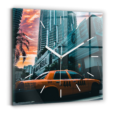 Square glass wall clock Miami, Florida