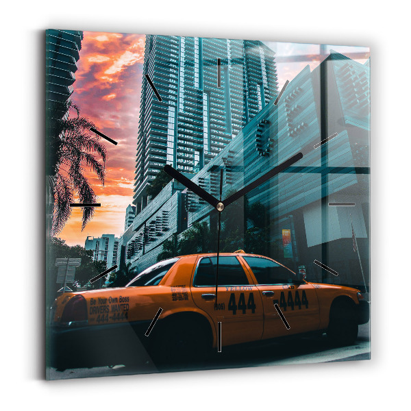 Square glass wall clock Miami, Florida