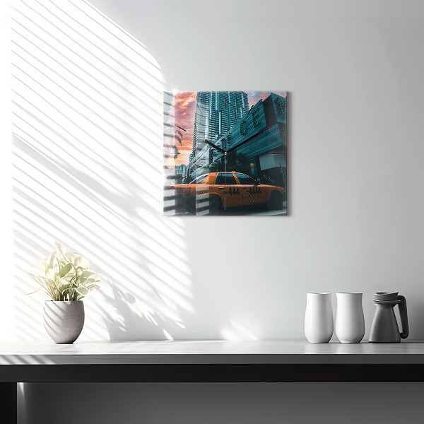 Square glass wall clock Miami, Florida
