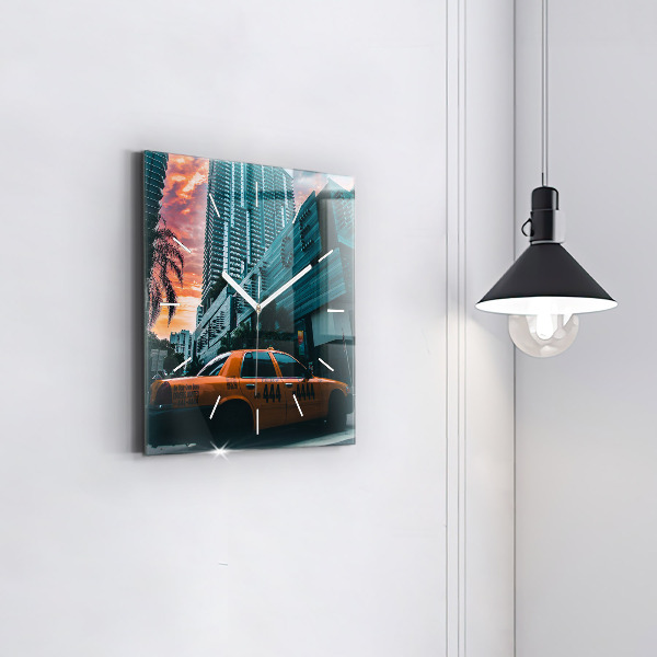 Square glass wall clock Miami, Florida