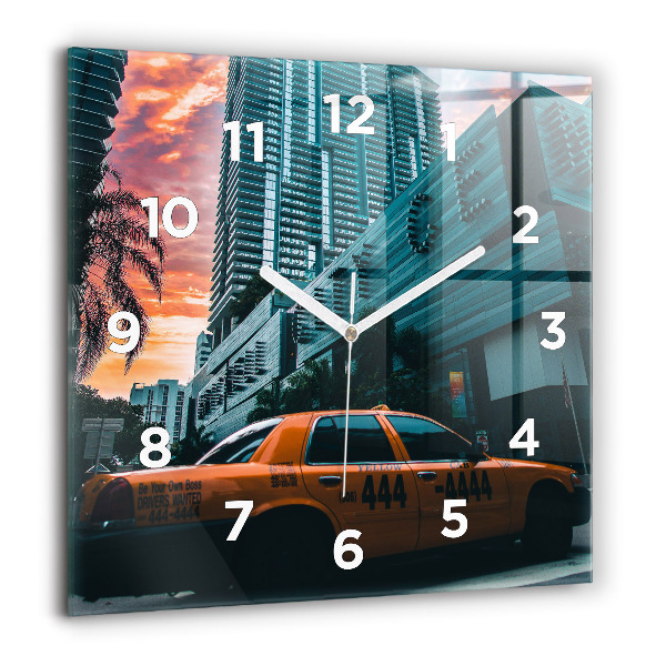 Square glass wall clock Miami, Florida