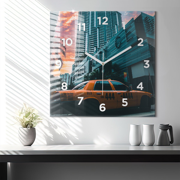 Square glass wall clock Miami, Florida