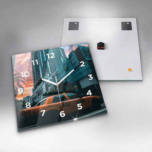 Square glass wall clock Miami, Florida