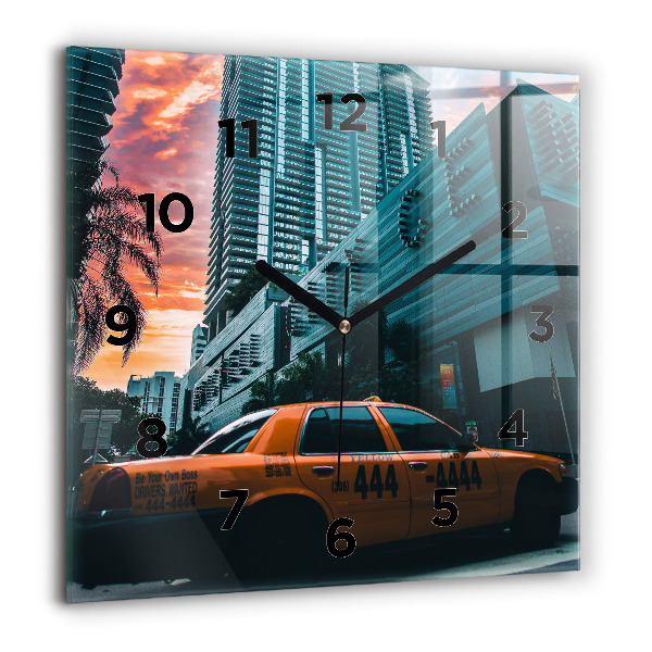 Square glass wall clock Miami, Florida