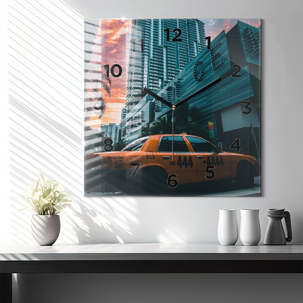 Square glass wall clock Miami, Florida