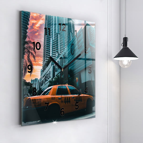 Square glass wall clock Miami, Florida