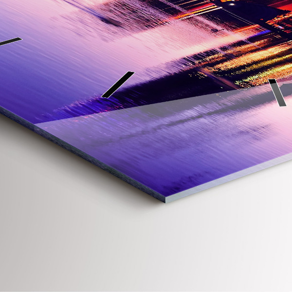 Square glass wall clock Orlando city skyline