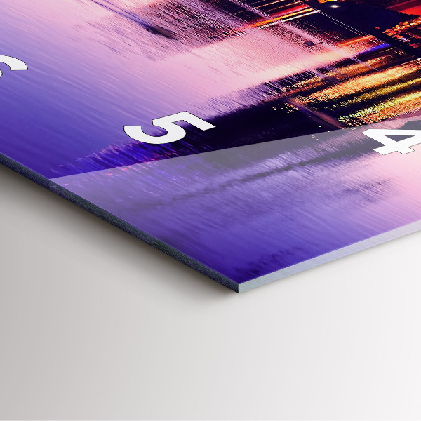 Square glass wall clock Orlando city skyline