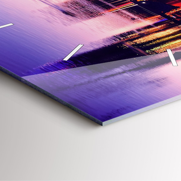 Square glass wall clock Orlando city skyline