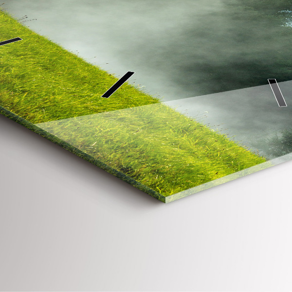Square glass wall clock Mountain landscape