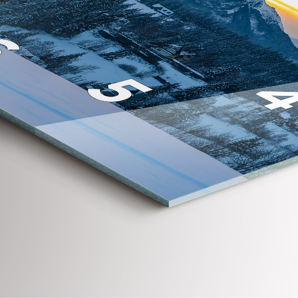 Square glass wall clock Mountain landscape