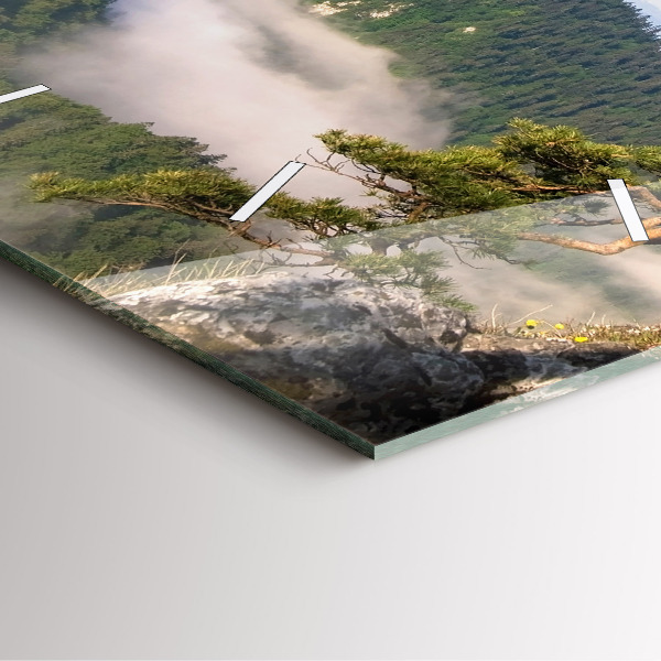 Square glass wall clock Sokolica Peak in the Pieniny Mountains