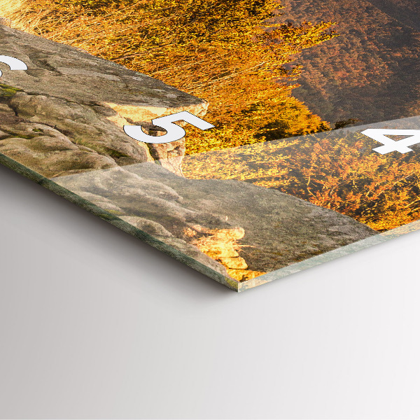 Square glass wall clock Bieszczady Mountains