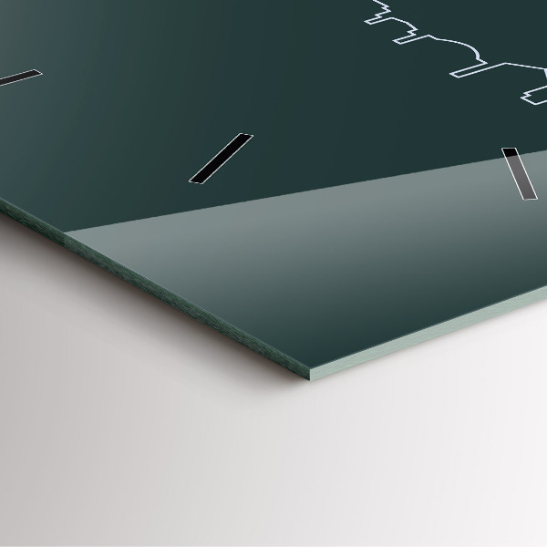 Square glass wall clock Line art of the city of Brno