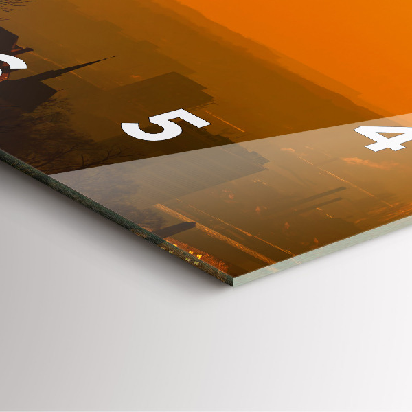 Square glass wall clock View of the Brno Cathedral