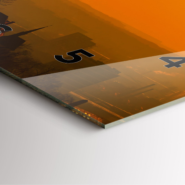 Square glass wall clock View of the Brno Cathedral