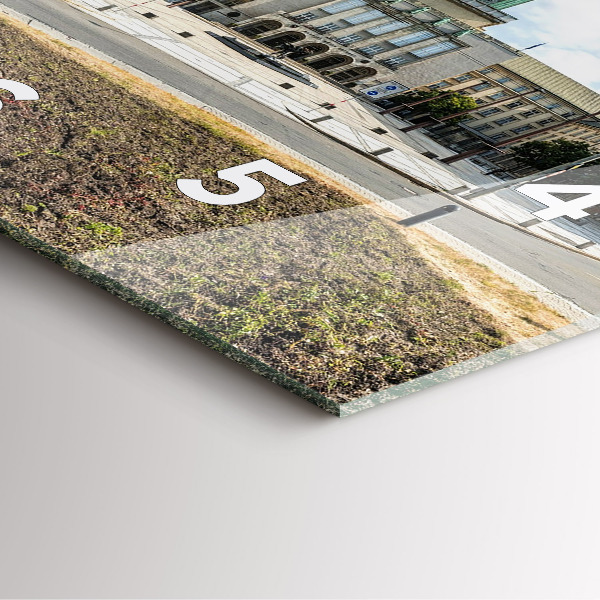 Square glass wall clock Panorama of the city of Ostrava