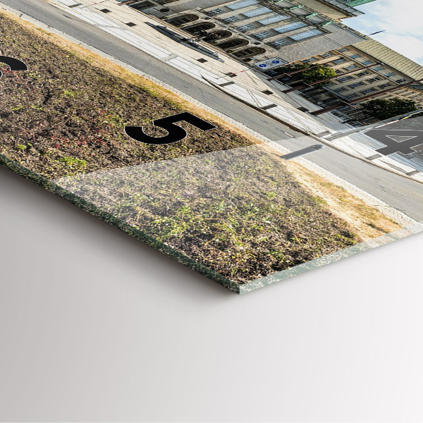 Square glass wall clock Panorama of the city of Ostrava