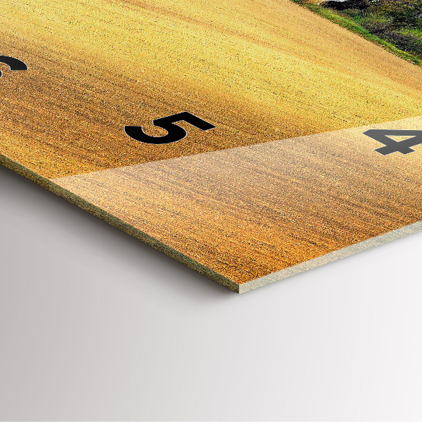 Square glass wall clock Moravia Rural Landscape