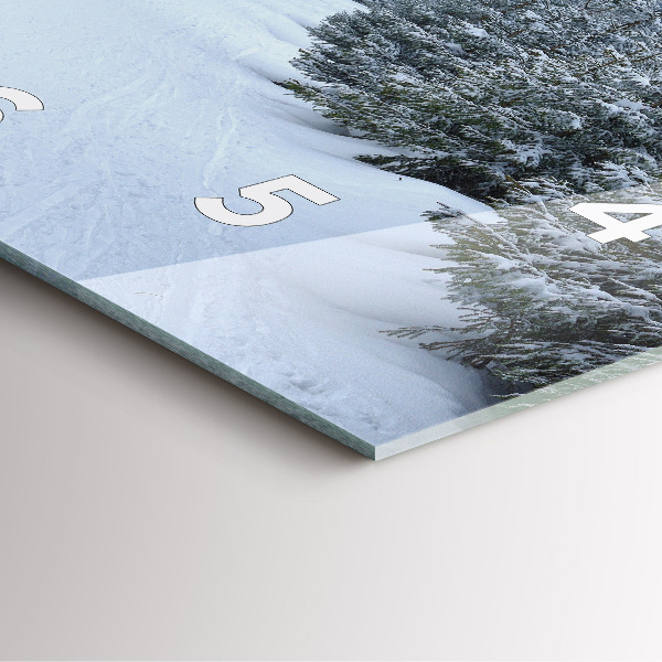 Square glass wall clock Czech Giant Mountains in winter