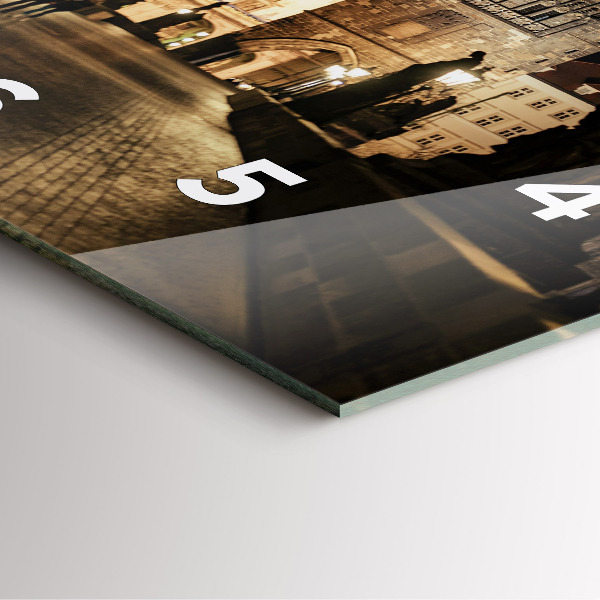 Square glass wall clock Charles Bridge in Prague