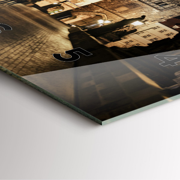 Square glass wall clock Charles Bridge in Prague