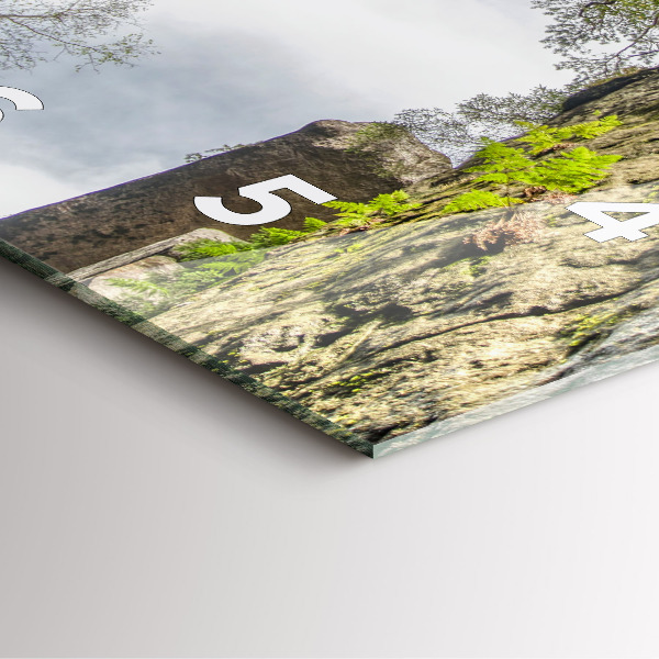 Square glass wall clock Rock city in the Czech Republic