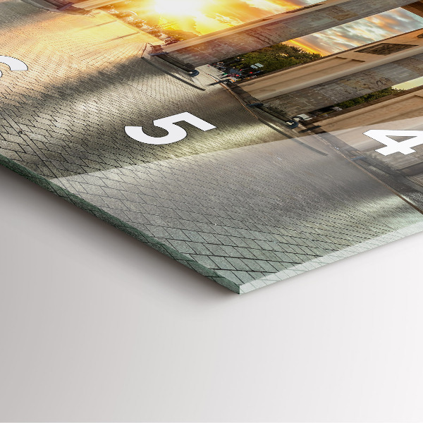 Square glass wall clock Brandenburg Gate in Berlin