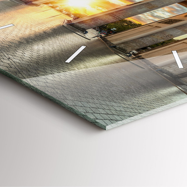 Square glass wall clock Brandenburg Gate in Berlin