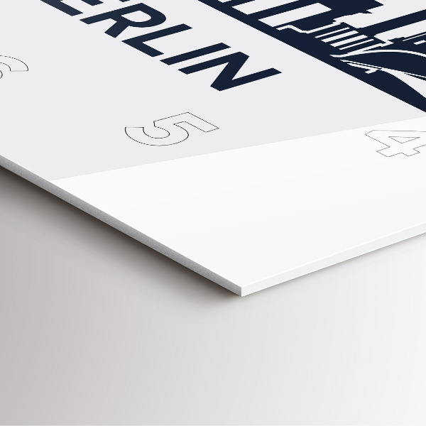 Square glass wall clock Berlin city illustration