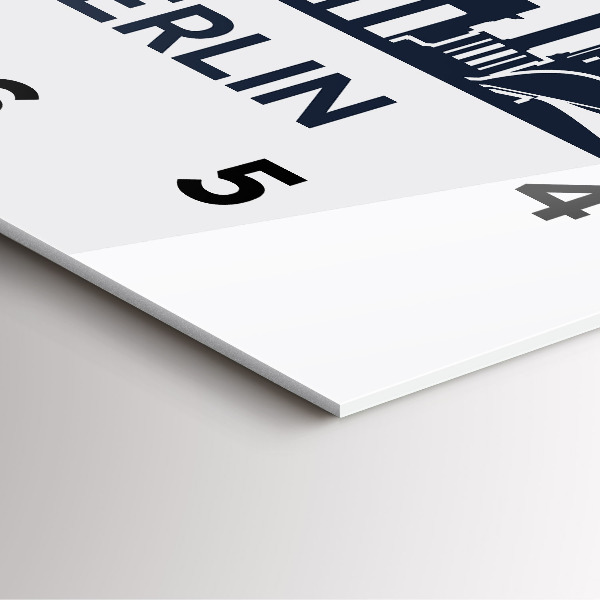 Square glass wall clock Berlin city illustration