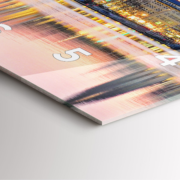 Square glass wall clock Alster in Hamburg