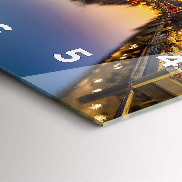 Square glass wall clock Hamburg City Hall