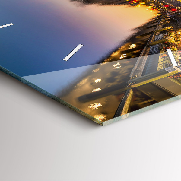 Square glass wall clock Hamburg City Hall