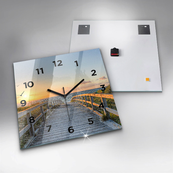 Square glass wall clock Beach Holidays