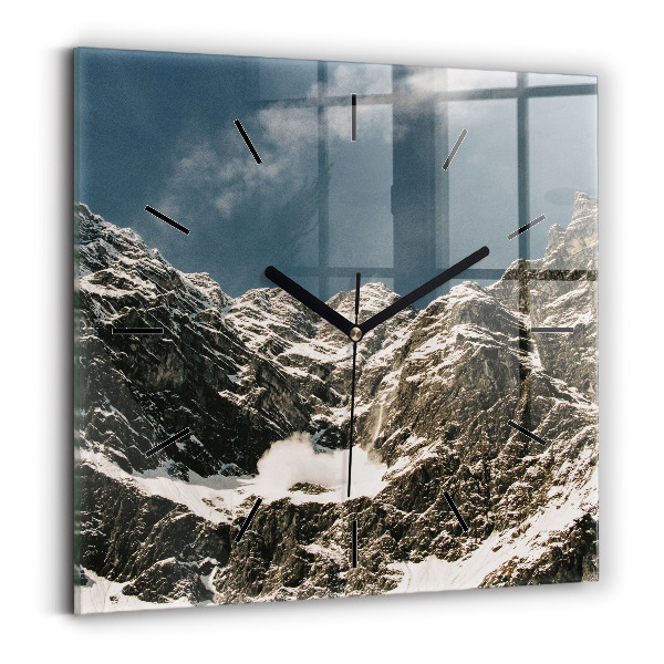 Square glass wall clock Watzmann Mountains
